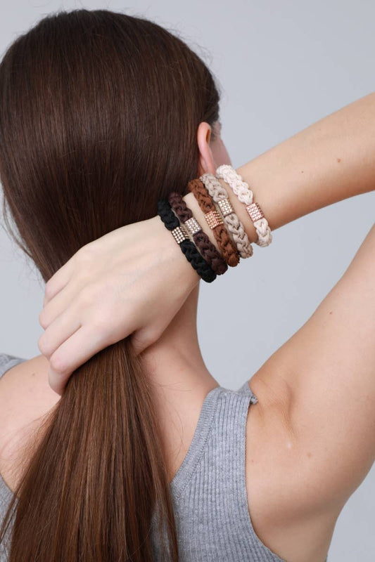 Square Stone Charm Hair Tie - High-Stretch & Durable