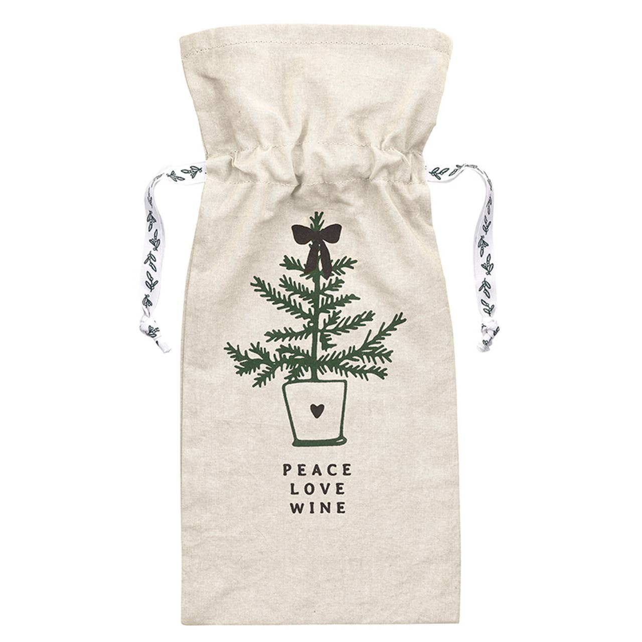 Canvas Wine Bag - Peace, Love, Wine