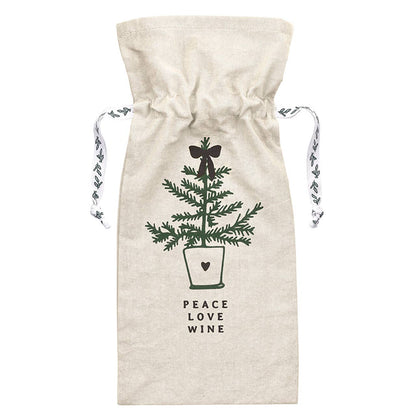 Canvas Wine Bag - Peace, Love, Wine