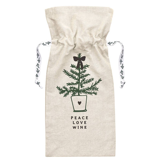 Canvas Wine Bag - Peace, Love, Wine