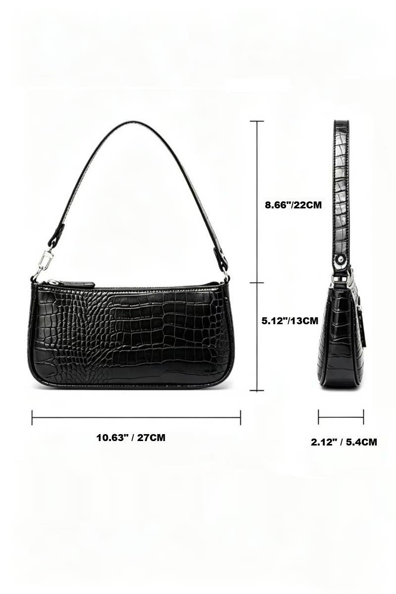 Crocodile Pattern Clutch Shoulder Tote