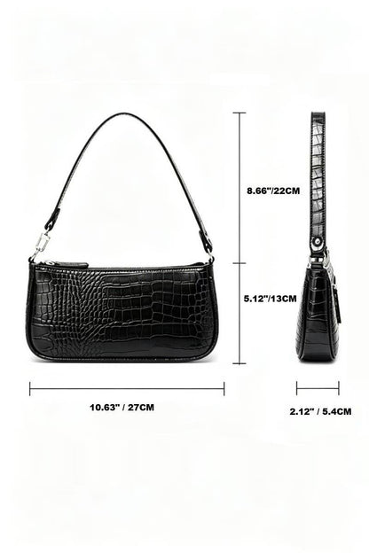 Crocodile Pattern Clutch Shoulder Tote