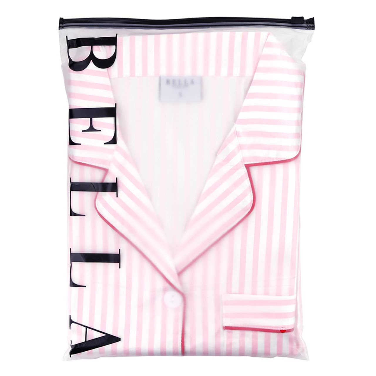 Ruffle PJ Set With Velvet Tie - Pink Stripe - Whimsical Details - []