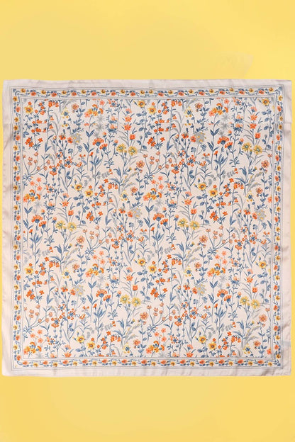 Floral Flower Silk Finish Bandana Scarf