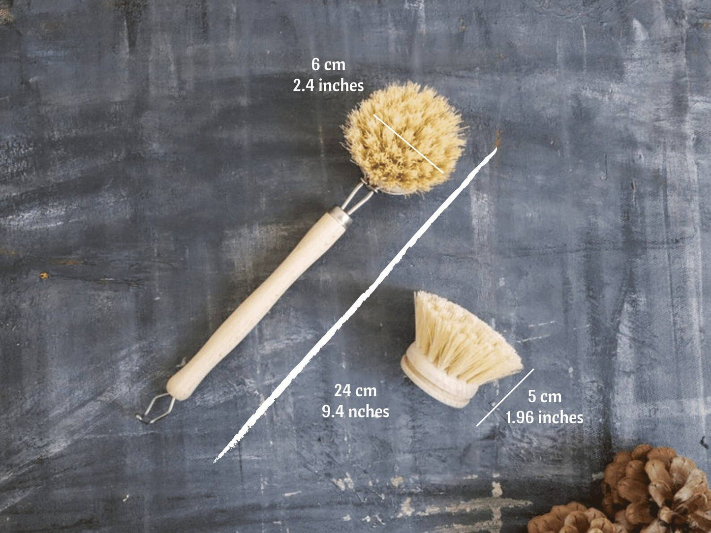 Sisal Dish Brush - Whimsical Details - ["bamboo","pot scrubber"]