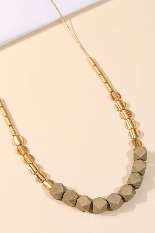 Block Bead Charm Long Necklace - Whimsical Details - ["Block bead","long necklace","necklace"]