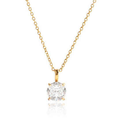Sarah Round Rhinestone Necklace