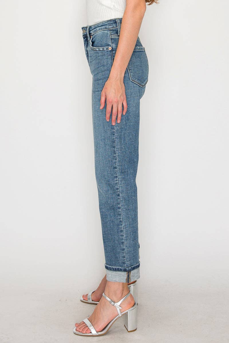 Tummy Control High Rise Slim Straight Jeans