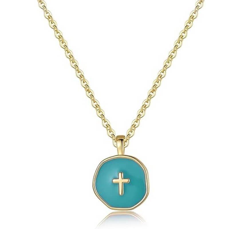 GRACE 18K STAINLESS STEEL TARNISH FREE CROSS NECKLACE - Whimsical Details - ["black necklace","cross necklace","gold","necklace"]