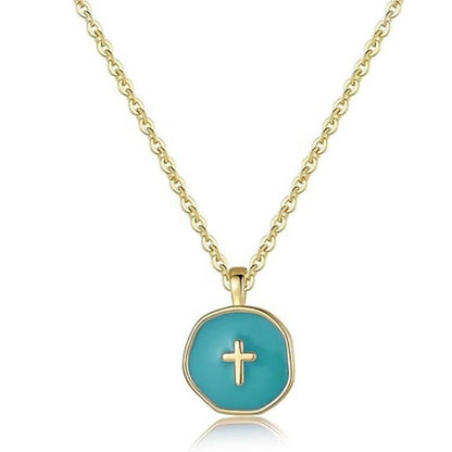 GRACE 18K STAINLESS STEEL TARNISH FREE CROSS NECKLACE - Whimsical Details - ["black necklace","cross necklace","gold","necklace"]