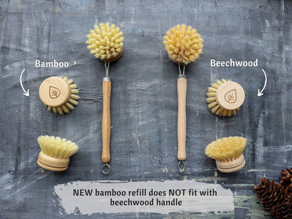 Sisal Dish Brush - Whimsical Details - ["bamboo","pot scrubber"]