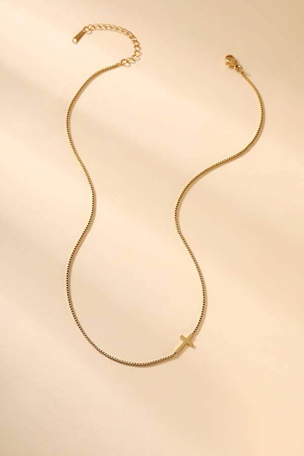 Blaire 18K Gold Plated Cross Necklace