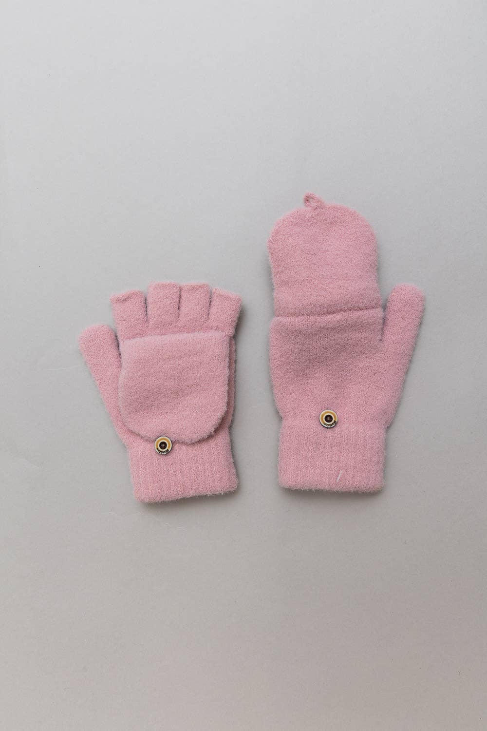 Winter Knit Convertible Fingerless Gloves with Mitten Flap