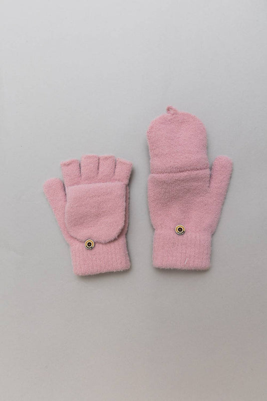 Winter Knit Convertible Fingerless Gloves with Mitten Flap - Whimsical Details - ["convertable","fingerless","gloves","mittens"]