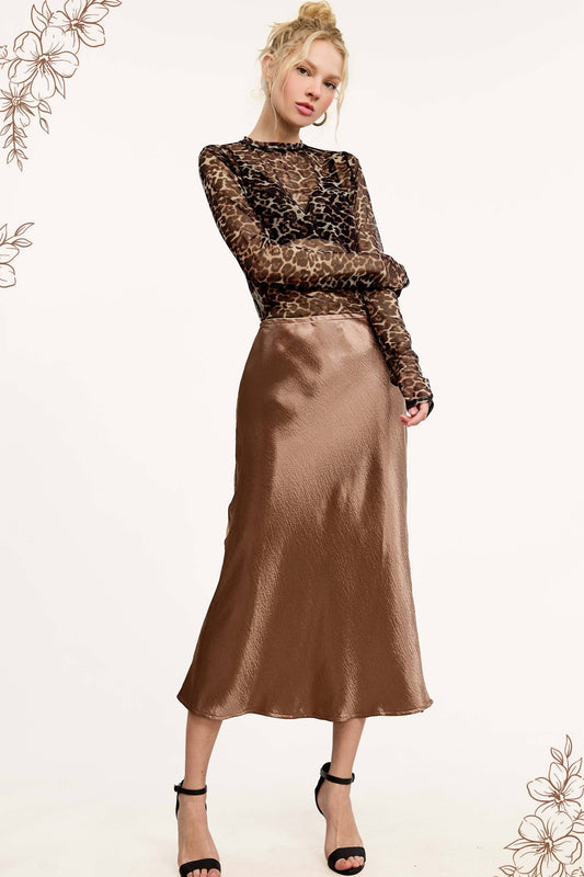 Dressy Satin Long Panel Silhouette Skirt