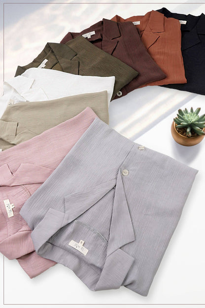 Lightweight Solid Button Down V-neck Shirts
