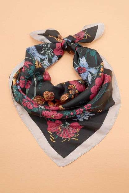 Large Floral Print Bandana Scarf