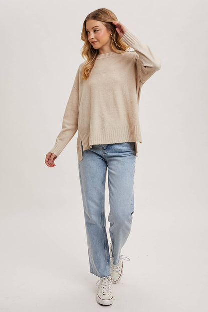 CREW NECK KNIT SWEATER PULLOVER