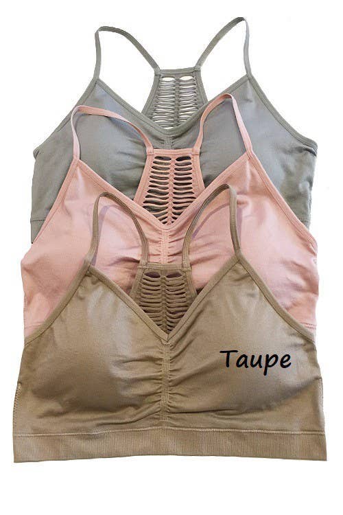 Sheer Pinhole Racerback Seamless Bralette