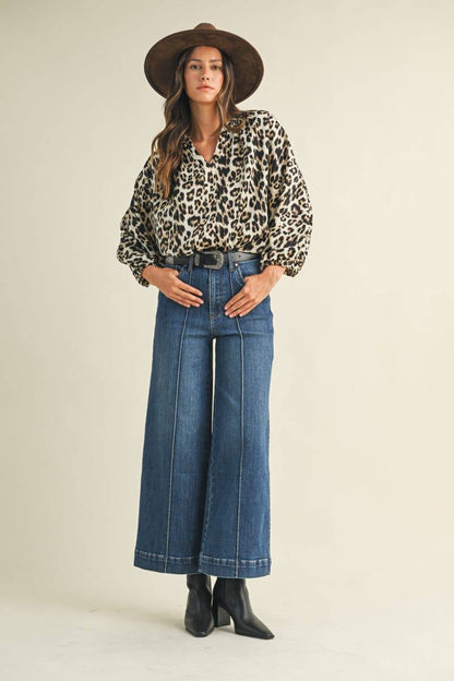 Leopard Print Loose Fit Blouse