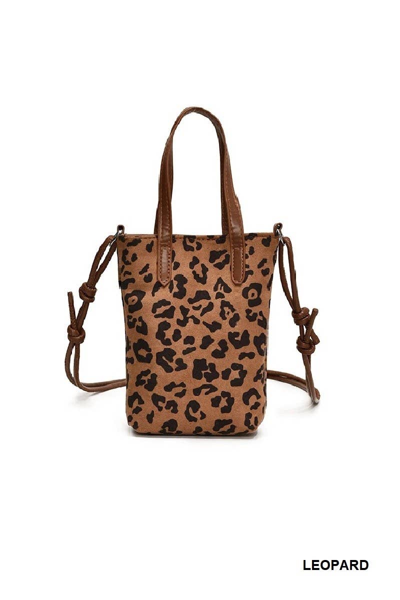 Vintage Retro Suede Crossbody Mini Bucket Tote Bag