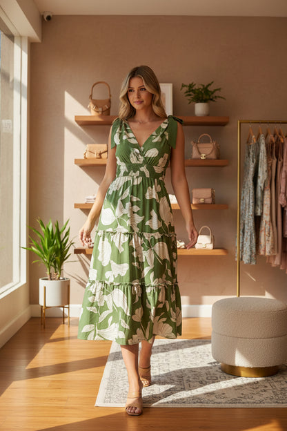 Printed Midi Dress