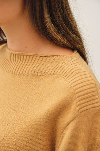 Rib Detail Boatneck Sweater