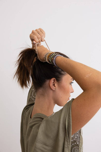 Retro Bohemian Stackable Hair Tie Bracelet Set