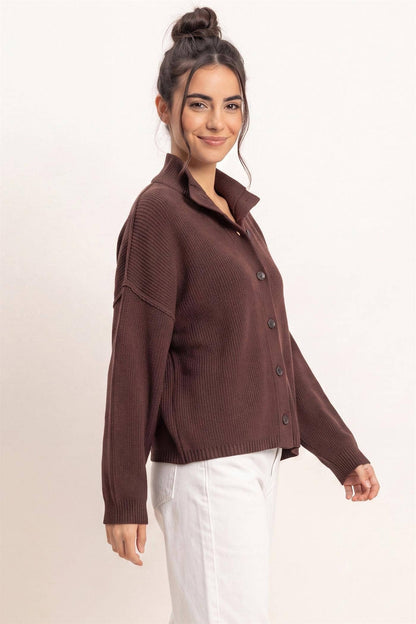 High Neck Oversized Cardigan