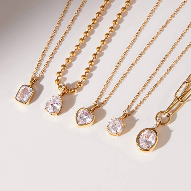 Sarah Round Rhinestone Necklace