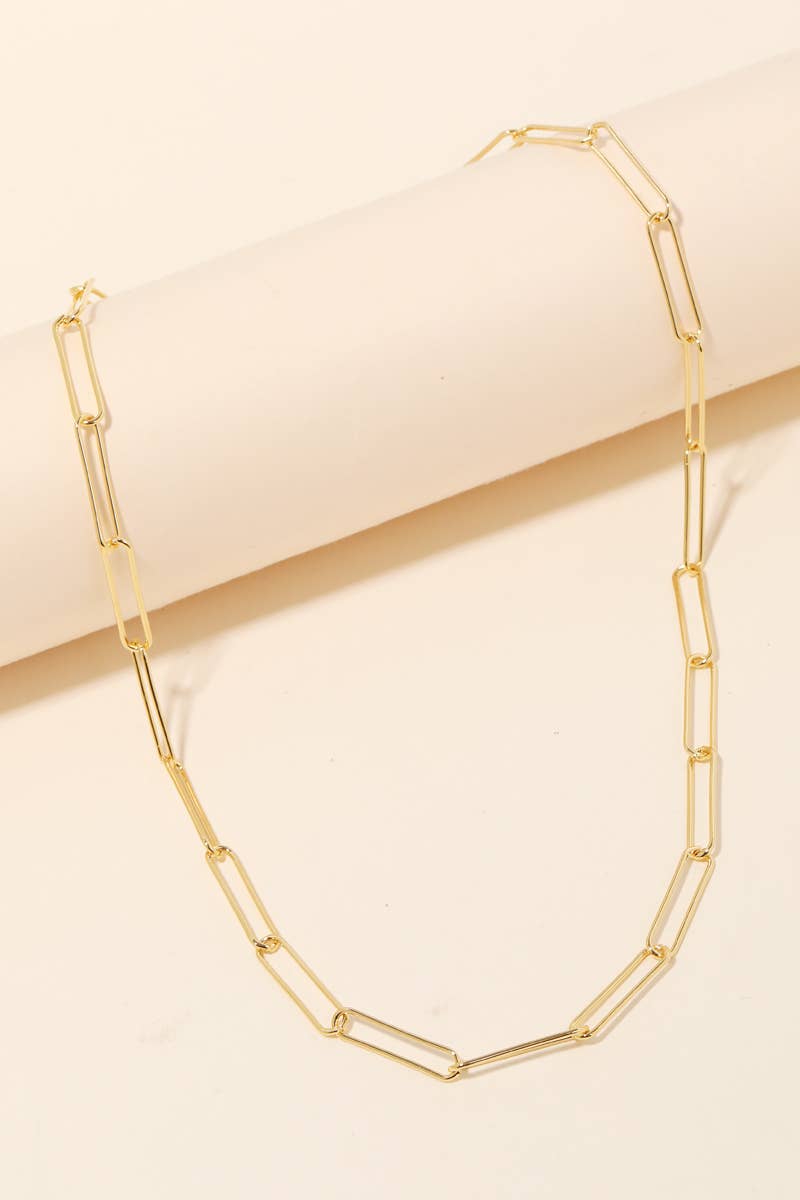 Metallic Oval Chain Link Necklace