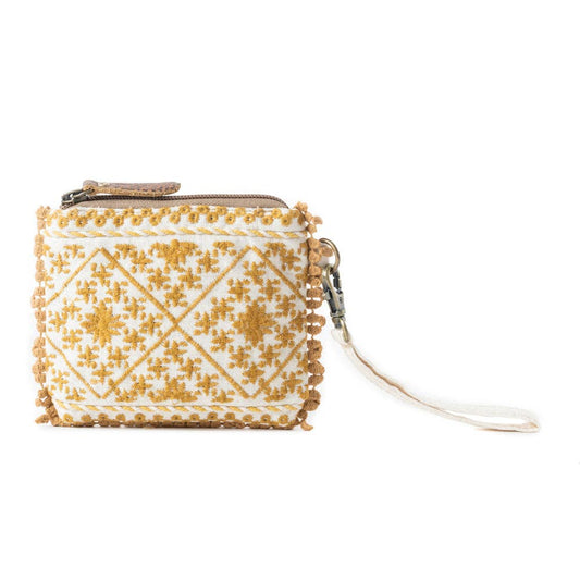 Savanna Glow Woven Pouch Bag in Sunny Gold - Whimsical Details - ["bag","handbag"]