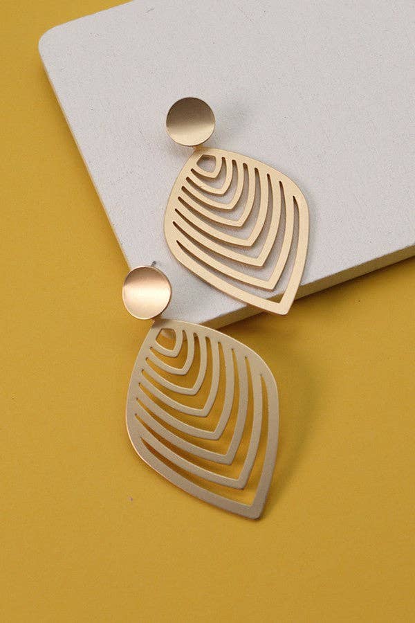 Lauren Leaf Cutout Drop Earrings