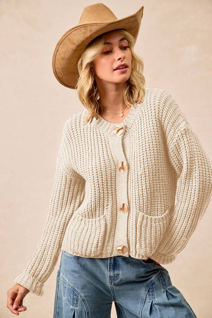 Sweater Cardigan With Front Pocket