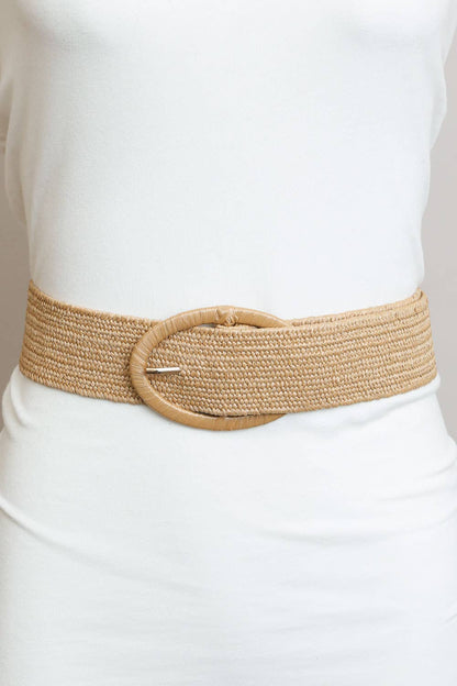 Raffia Oval Buckle Belt - Whimsical Details