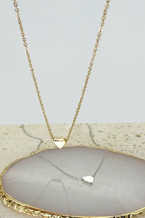 ANNA CLASSIC MINI HEART NECKLACE - Whimsical Details - ["gold","heart","heart necklace","necklace","silver"]