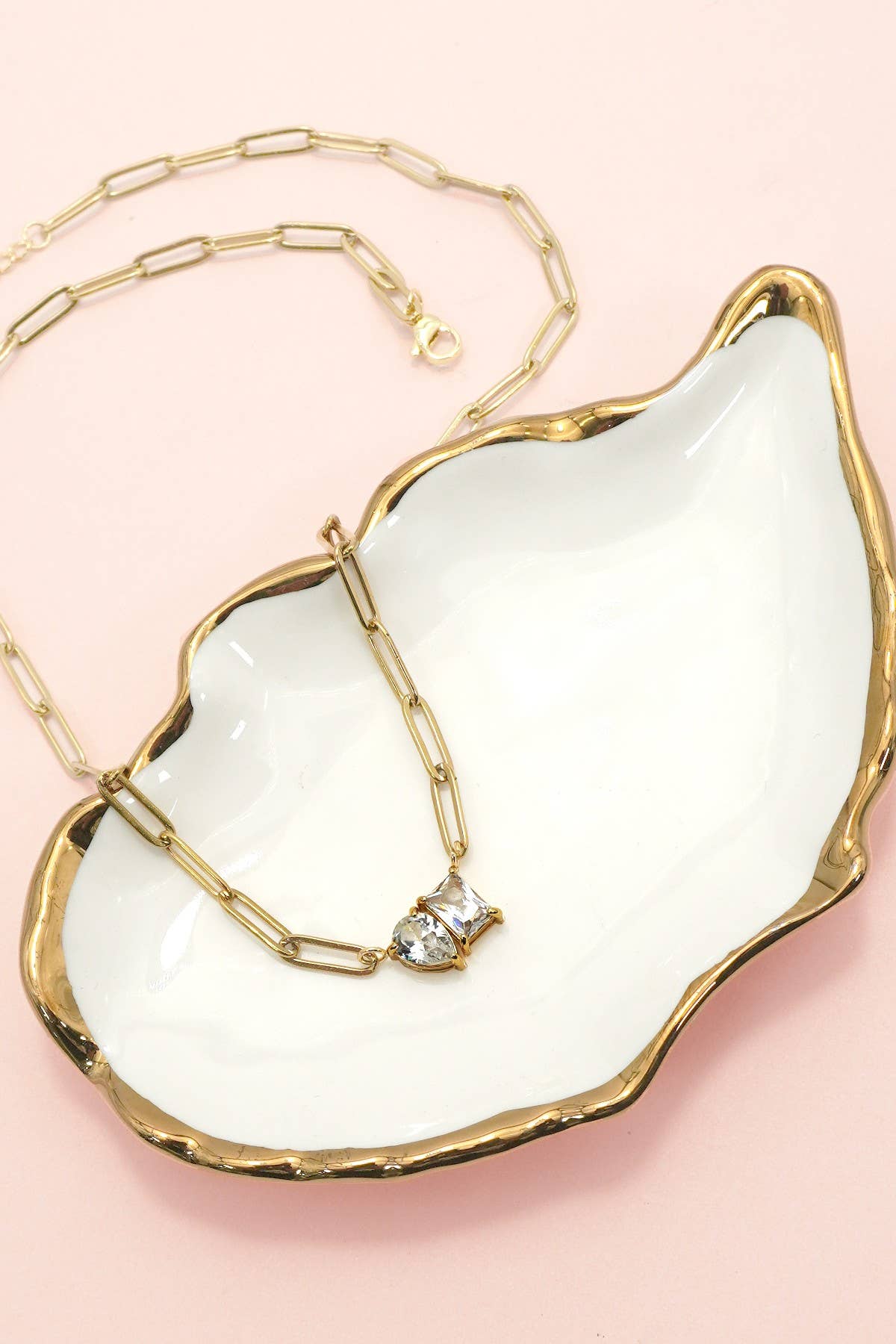 Heather 18K Stainless Steel Tarnish Free Rhinestone Necklace
