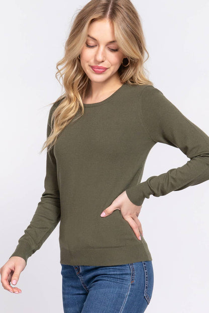 Long Sleeve Crew Neck Basic Sweater