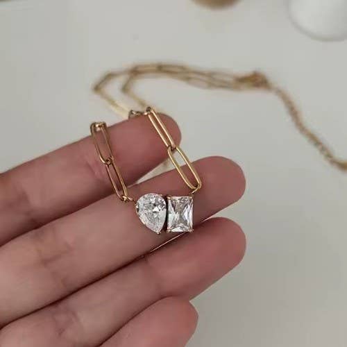 Heather 18K Stainless Steel Tarnish Free Rhinestone Necklace