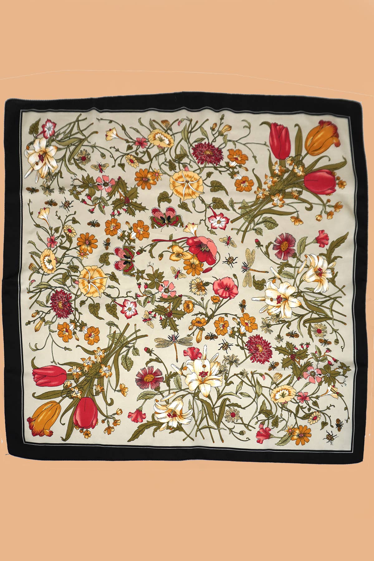 LARGE FLORAL PRINT BANDANA SCARF - Whimsical Details - ["bag charm","scarf"]