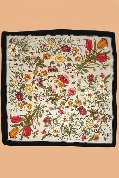 LARGE FLORAL PRINT BANDANA SCARF - Whimsical Details - ["bag charm","scarf"]