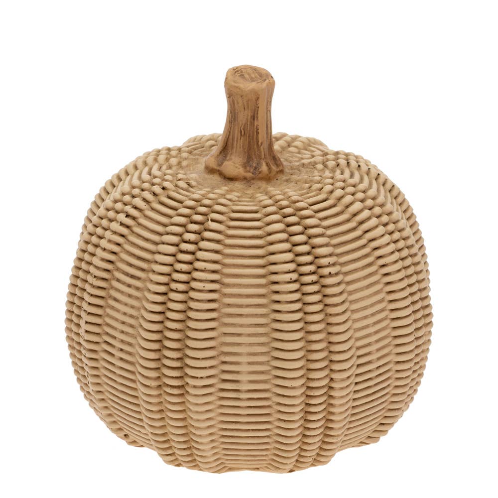 Small Wicker Textured Pumpkin Fall Autumn Décor - Whimsical Details - ["pumpkin"]