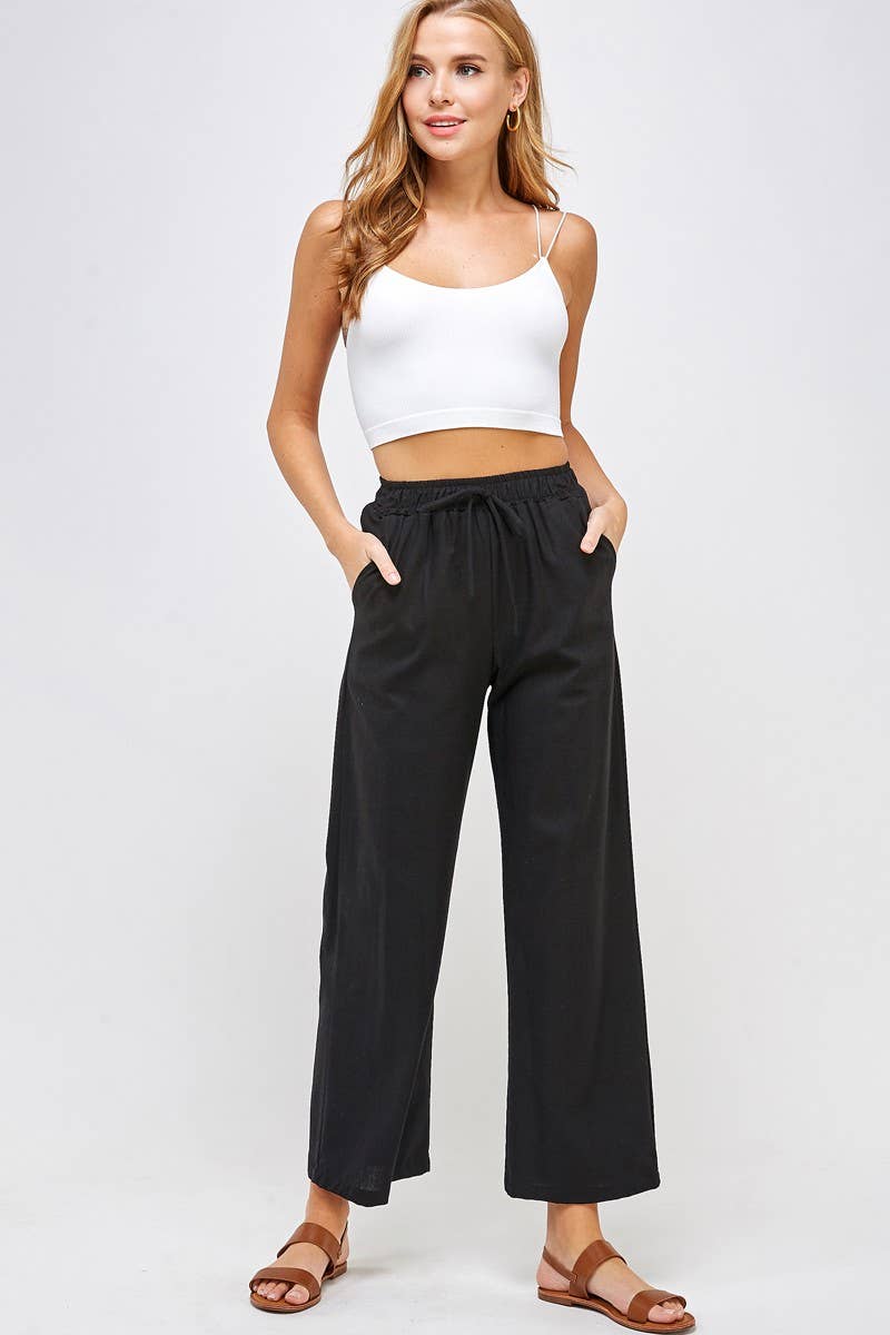 Linen Cropped Pants