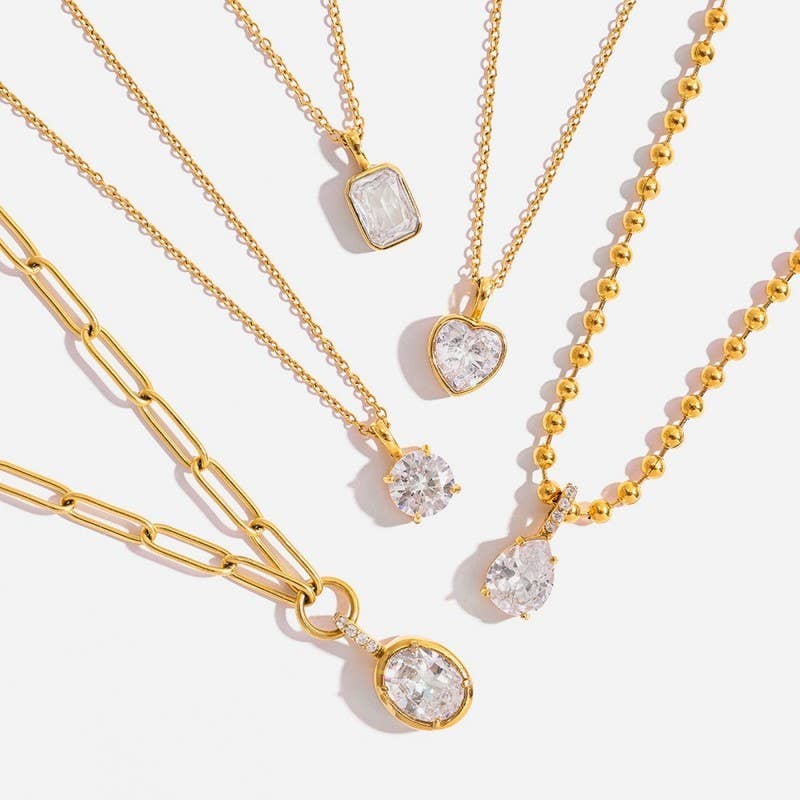 Sarah Round Rhinestone Necklace