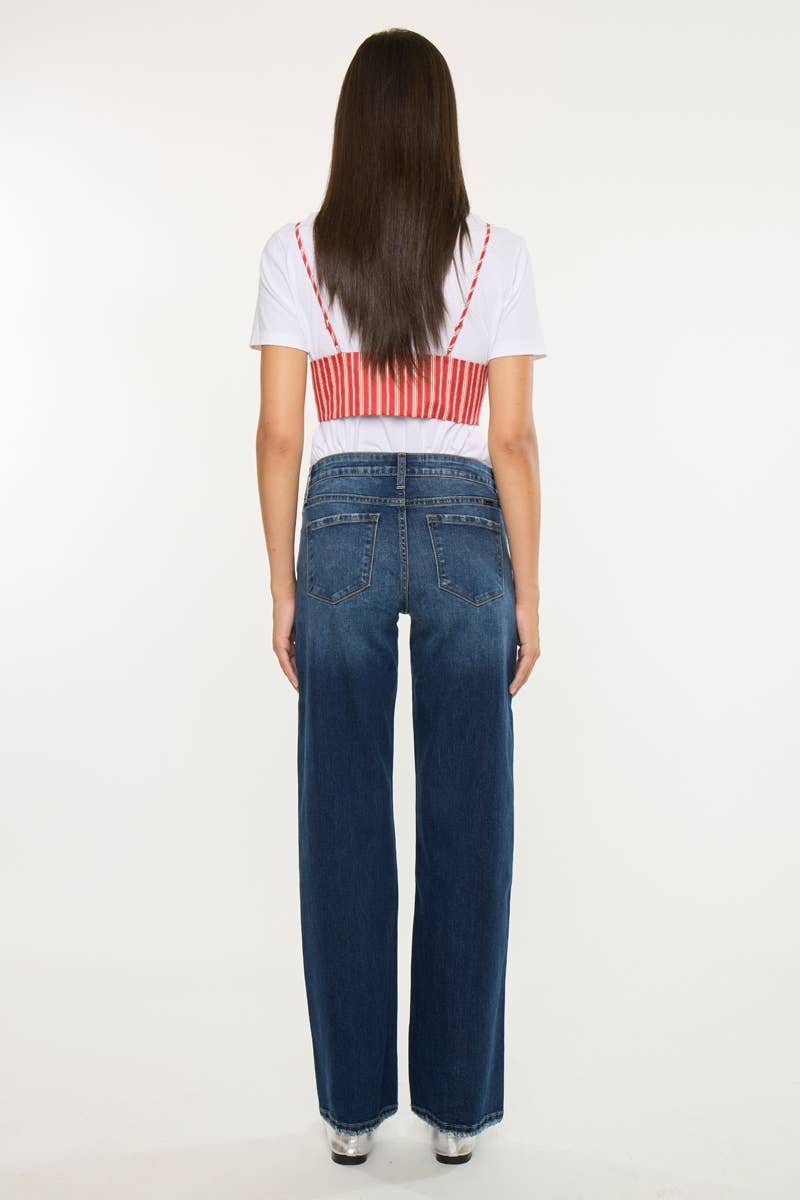 Mid Rise Wide Leg Denim