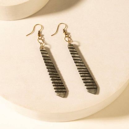 Driftline Drop Earrings in Iron Stripe