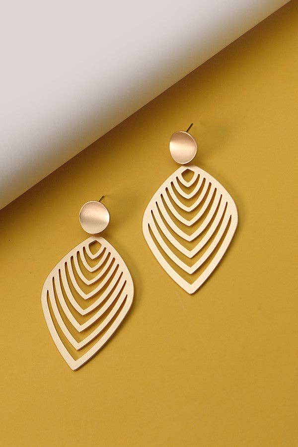 Lauren Leaf Cutout Drop Earrings