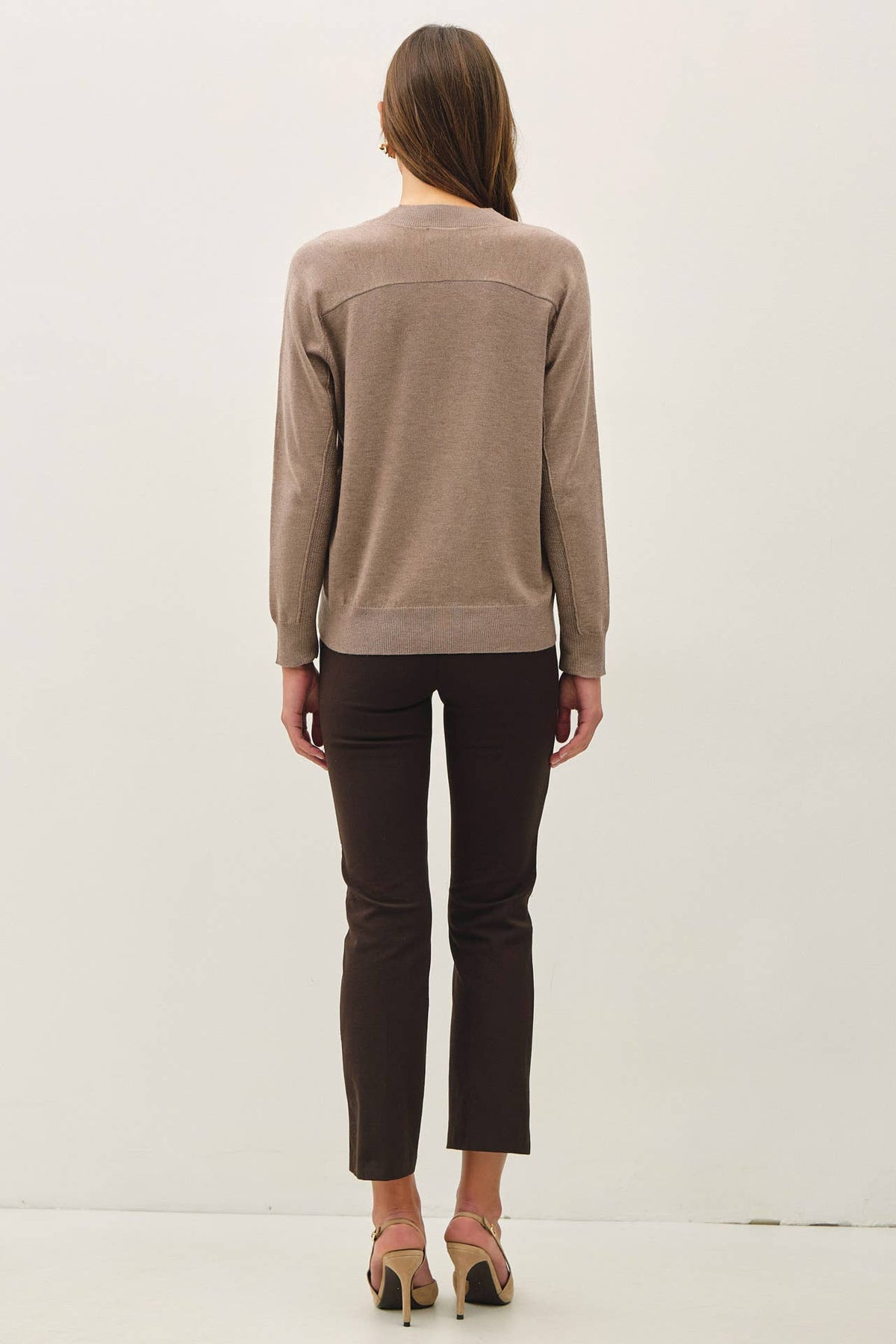 Wool Blended V-Neck Loose Fit Sweater