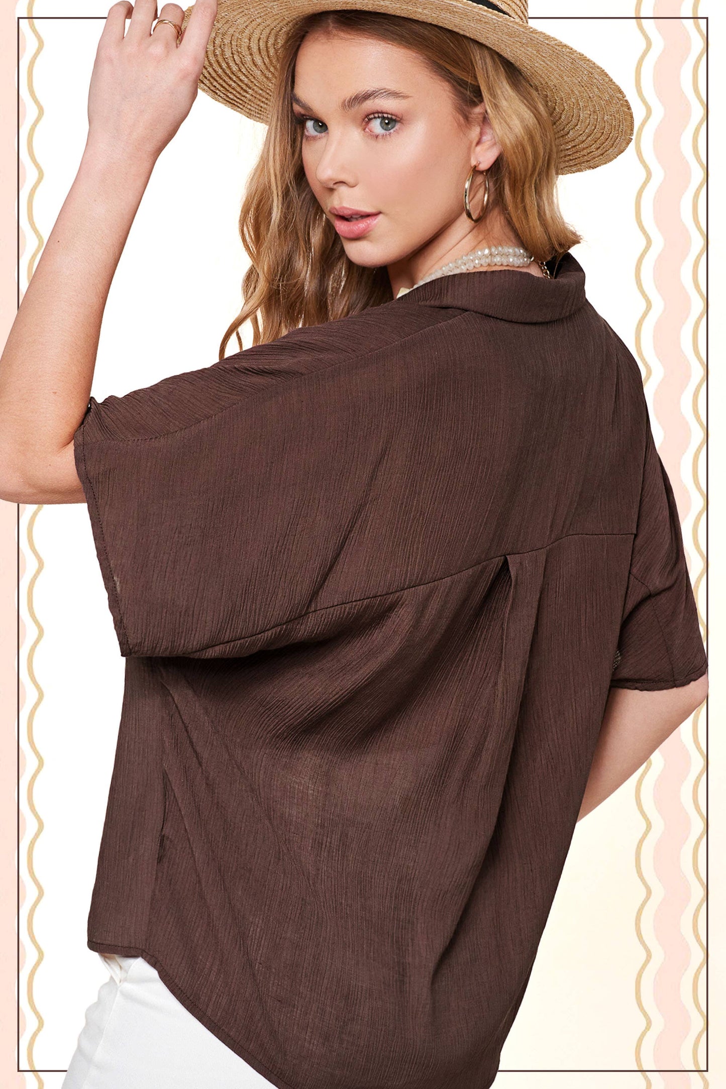 Lightweight Solid Button Down V-neck Shirts