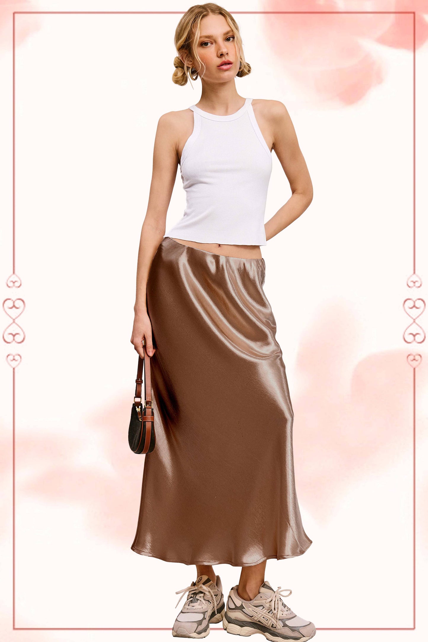 Dressy Satin Long Panel Silhouette Skirt